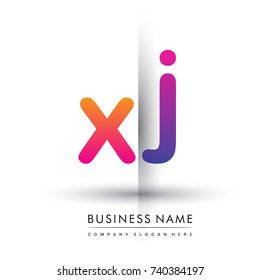 initial logo XJ lowercase letter, orange and magenta creative logotype concept, modern and simple logo design.