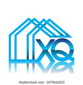 initial logo XQ with house icon, business logo and property developer.