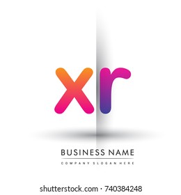 initial logo XR lowercase letter, orange and magenta creative logotype concept, modern and simple logo design.