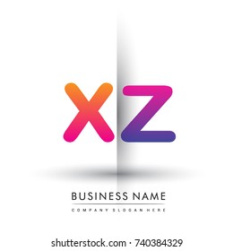 initial logo XZ lowercase letter, orange and magenta creative logotype concept, modern and simple logo design.