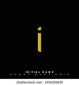 Initial logo yellow alphabet I