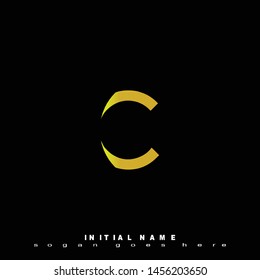 Initial logo yellow alphabet C