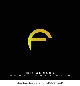 Initial logo yellow alphabet F