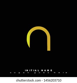 Initial logo yellow alphabet N