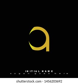 Initial logo yellow alphabet Q