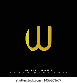Initial logo yellow alphabet W
