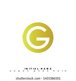 Initial logo yellow globe alphabet G