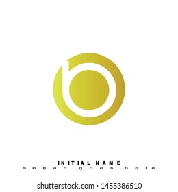 Initial logo yellow globe alphabet B