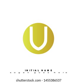 Initial logo yellow globe alphabet V