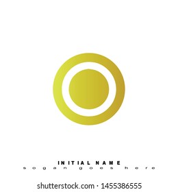 Initial logo yellow globe alphabet O