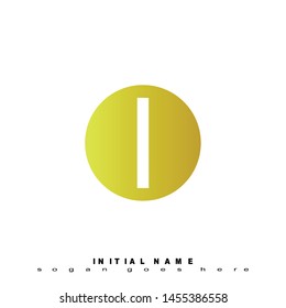 Initial logo yellow globe alphabet L