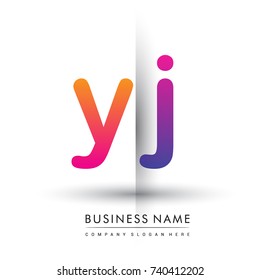 initial logo YJ lowercase letter, orange and magenta creative logotype concept, modern and simple logo design.