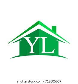 initial logo YL with house icon and green color, business logo and property developer.