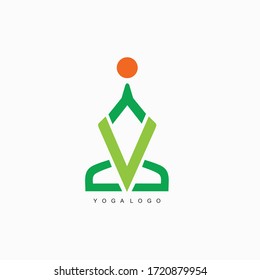 Un logotipo inicial para el diseño conceptual del yoga
