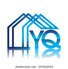 initial logo YQ with house icon, business logo and property developer.