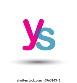 initial logo YS lowercase letter, blue and pink overlap transparent logo, modern and simple logo design.