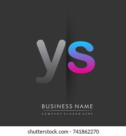 initial logo YS lowercase letter colored grey and blue, pink, creative logotype concept, modern and simple logo design, logo design concept for business and corporate identity.