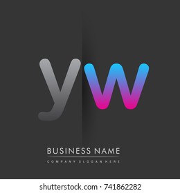 initial logo YW lowercase letter colored grey and blue, pink, creative logotype concept, modern and simple logo design, logo design concept for business and corporate identity.