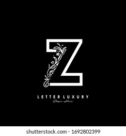 Logo Z letter Luxus-Blütenlogo-Vorlage
