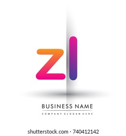 initial logo ZL lowercase letter, orange and magenta creative logotype concept, modern and simple logo design.