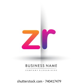 initial logo ZR lowercase letter, orange and magenta creative logotype concept, modern and simple logo design.
