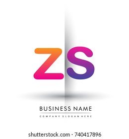 initial logo ZS lowercase letter, orange and magenta creative logotype concept, modern and simple logo design.