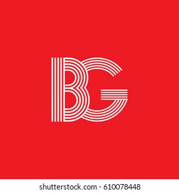 Initial logotype letter BG linked white colored, isolated on red background, for company identity.