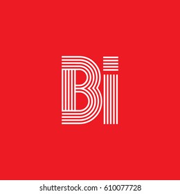 Initial logotype letter BI linked white colored, isolated on red background, for company identity.