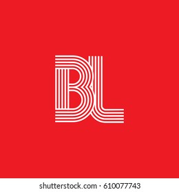 Initial logotype letter BL linked white colored, isolated on red background, for company identity.
