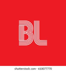 Initial logotype letter BL linked white colored, isolated on red background, for company identity.