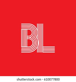 Initial logotype letter BL linked white colored, isolated on red background, for company identity.