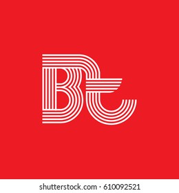 Initial logotype letter BT linked white colored, isolated on red background, for company identity.