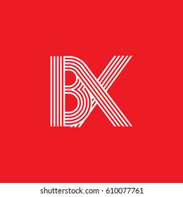 Initial logotype letter BX linked white colored, isolated on red background, for company identity.