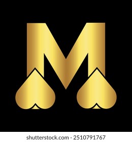 Initial love Logo combine with letter M vector template
