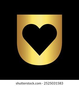 Initial Love Logo combine with letter U vector template