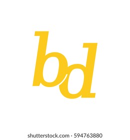 initial lowercase b and d yellow logo