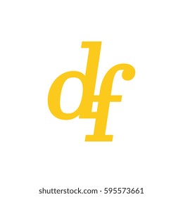 initial lowercase d and f yellow logo