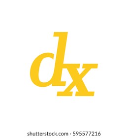 initial lowercase d and x yellow logo