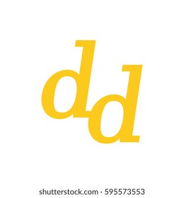 initial lowercase d and d yellow logo