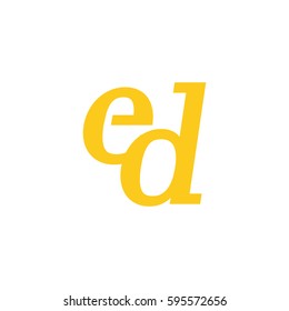 Initial Lowercase E And D Yellow Logo