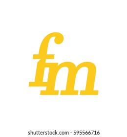 initial lowercase f and m yellow logo