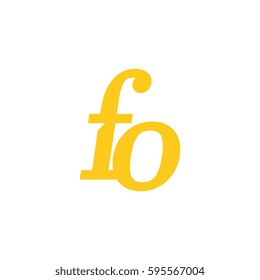 initial lowercase f and o yellow logo