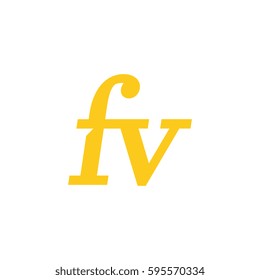initial lowercase f and v yellow logo