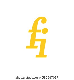 initial lowercase f and i yellow logo