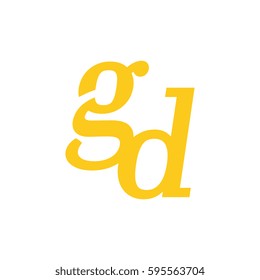 initial lowercase g and d yellow logo