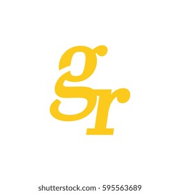 initial lowercase g and r yellow logo