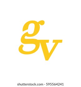 initial lowercase g and v yellow logo
