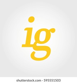 initial lowercase i and g yellow logo