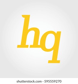 initial lowercase h and q yellow logo
