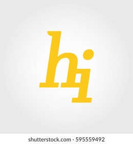 initial lowercase h and i yellow logo